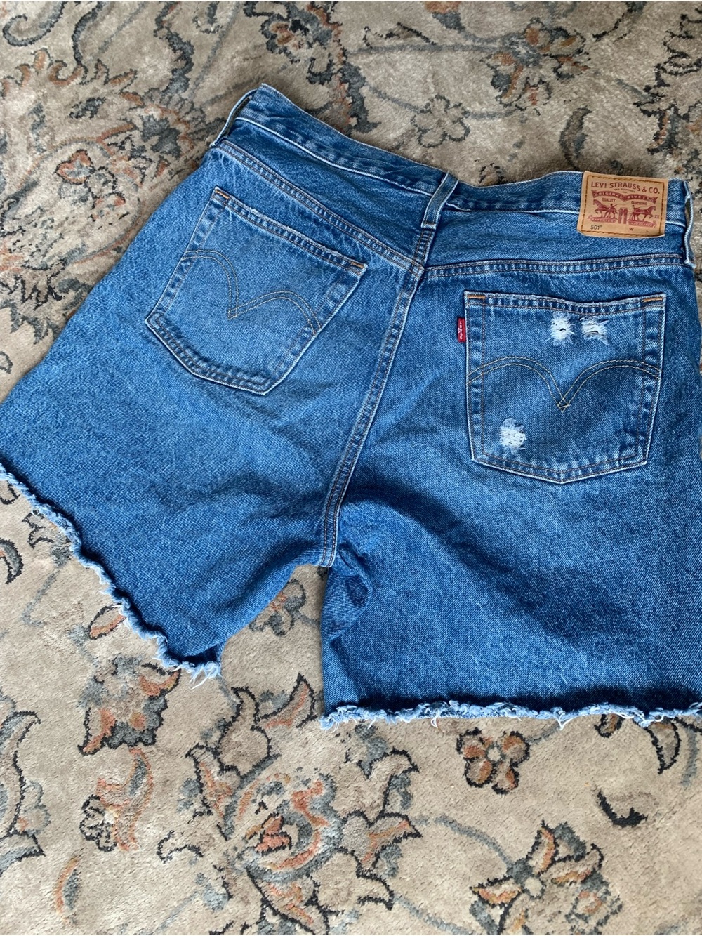 Levi's Vintage-Inspired Medium Blue Denim Cutoff Shorts
